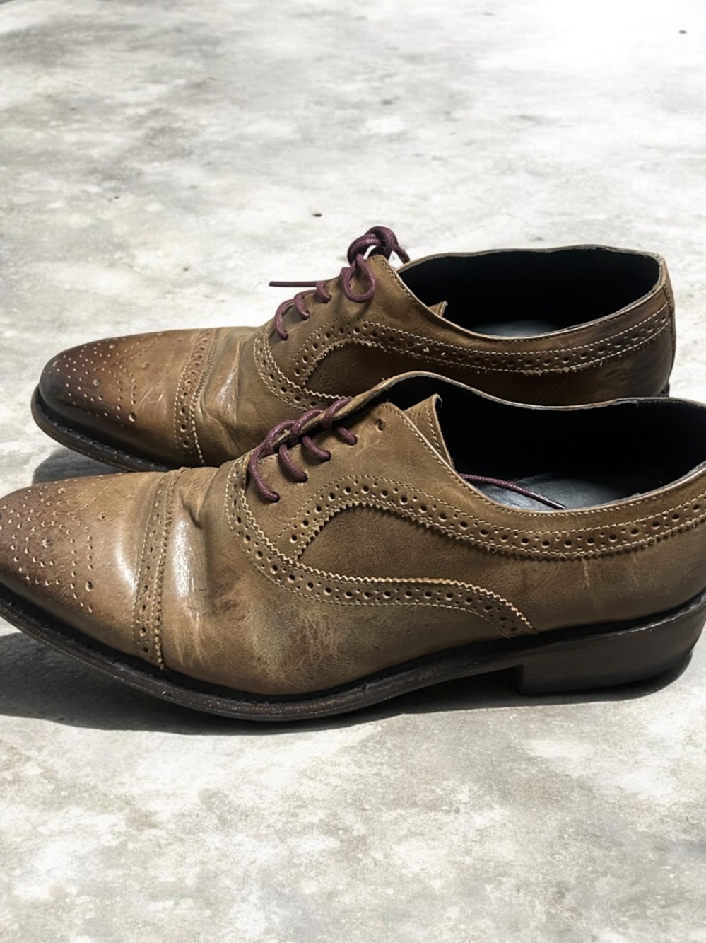 FREEBIRD By Steven Mens George Brown Brogue Leather Oxford Wingtip Shoe Size 12